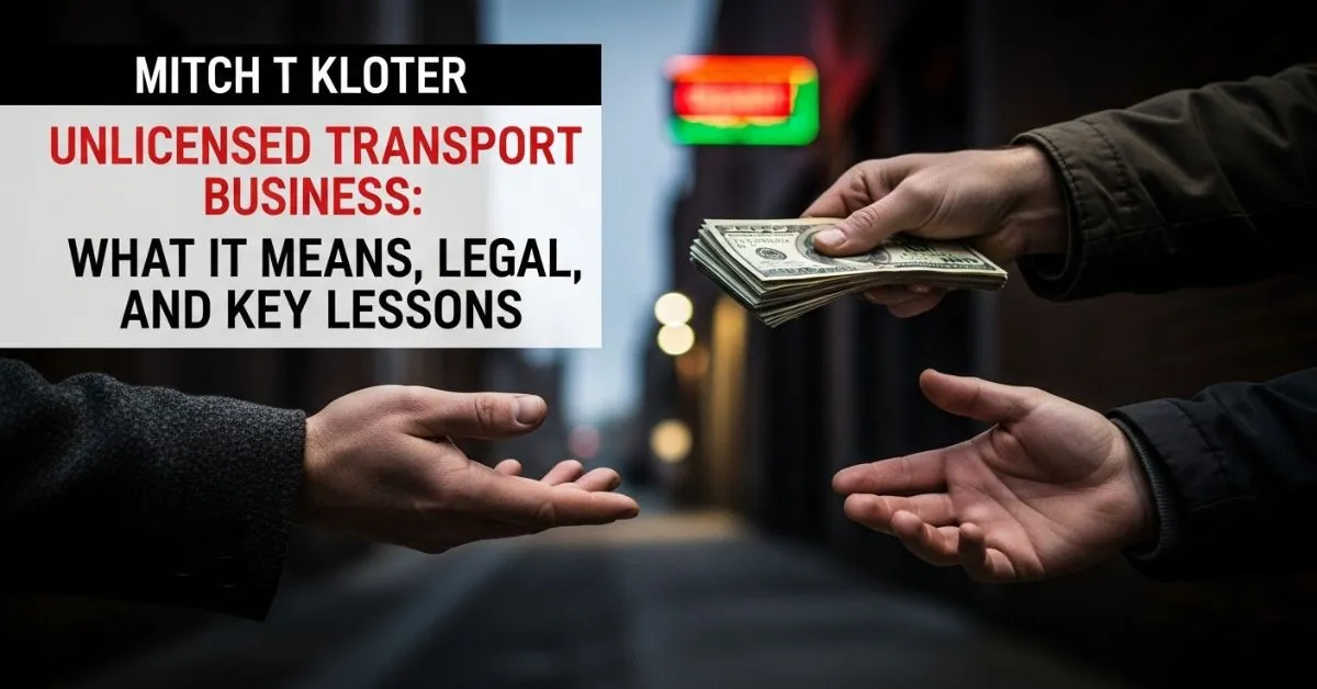 Mitch T Kloter Unlicensed Transport Business